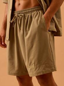 Musero Pantalones cortos tipo jersey de talle alto con cintura elástica de cordón, ideal para verano, primavera, vacaciones y playa