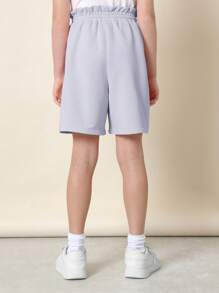 SUMWON Pantaloncini da allenamento in stile athleisure, vita a sacchetto, con coulisse, comodi e traspiranti, adatti per l'estate e l'attività fisica - Viola - Visualizzare 5