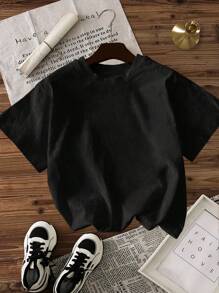 Glissea Camiseta de manga corta con cuello redondo, estampado de eslogan y coche, de estilo casual para mujer