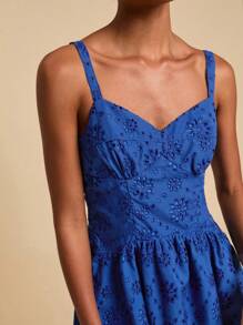 Travachic Embroidered & Rhinestone Decorated Spaghetti Strap Sleeveless Waist Cinched Summer Casual Dress,Summer,Vacation Outfits Woman,Vacay Outfits Women,Beach Vacation Outfits,Summer Outfits For Women,Summer Dresses For Women,Dresses For Women,Summer Dress