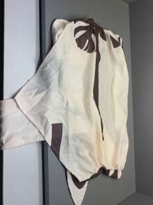 Forever 21 Áo thun không tay buộc lưng in họa tiết nhiệt đới thường ngày cho nữ - Xám - Xem 8