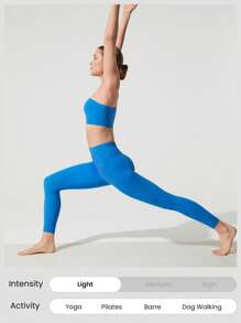 GLOWMODE FeatherFit™ Center Stage 单肩细肩带可拆卸罩杯运动文胸低冲击瑜伽普拉提 Barre Studio 日常休闲装 - 寶藍色 - 查看 4
