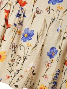 Flirla Plus Size Women Casual Butterfly Floral Print Short Sleeve Blouse, Summer