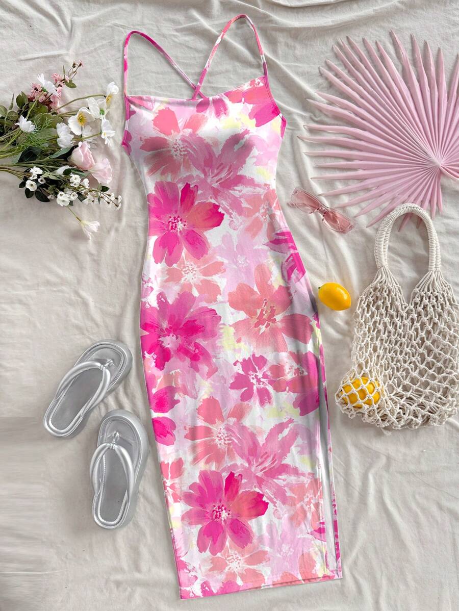 Soleia Váy bó in hoa giản dị có dây đeo có thể điều chỉnh phù hợp cho kỳ nghỉ hè - Nhiều màu - Xem 1