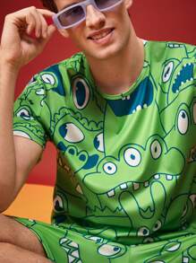 NotGurli Lustiges, cartoonhaftes, niedliches, verspieltes Herren Loungewear Set