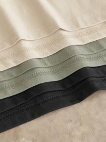 HIMLAND 男士圓領純色針織短袖休閒T恤，夏季款3入組 - 黑色 - 查看 3