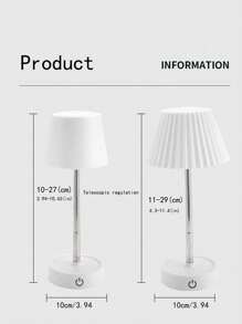 1 件卧室小台灯 - 床头灯，适用于床头柜，简约夜灯，儿童房、客厅、办公室、宿舍台灯阅读灯 - 白色 - 查看 7