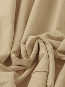 Linhara Plus Size Summer Simple Casual Sleeveless Dress - Khaki - View 4