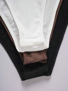 SHEIN Unity 3 件套女士夏季简约纯色垂坠领连体衣女士基本款沙滩装女士度假装女士沙滩装女士基本款上衣女士健身服