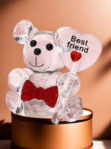 SHEIN 1pc Crystal Bear Ornaments, With Gift Box, Creative Birthday Gift, Wedding Gift, Desktop Car Ornaments, Gifts For Girlfriend/Wife, Boyfriend/Husband, Colleagues, Customers, Leaders, Classmates