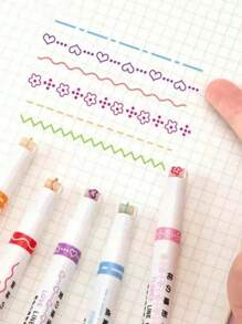 SHEIN 6pcs Mixed Pattern Design Highlighters,Random Packaging Back To School