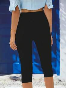 SHEIN LUNE Pantalones con Bottom dividida y estampado en forma de corazón para mujer - Multicolor - Ver 2