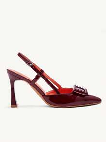 CUCCOO CHICEST Damen Spitz zulaufende Pumps mit hohem Absatz aus Kunstleder und großer Schleife, romantisch & süß, ideal für Dates, Nachmittagstee und Partys