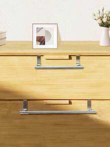SHEIN Basic living 1 Pieza Estante De Toalla De Varilla Simple De Plata Para Colgar En La Puerta Del Gabinete Sin Perforaciones