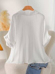 CosyJoli Áo len cardigan búp bê thường ngày cỡ lớn có tay cánh dơi - trắng - Xem 3