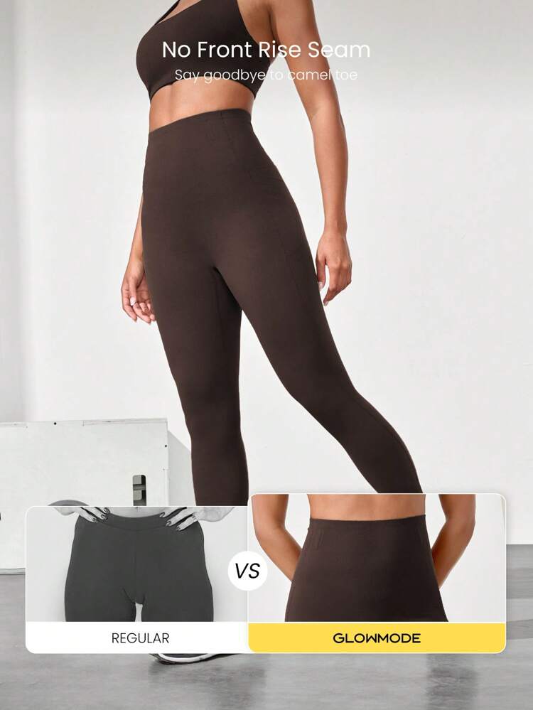24'' CoreHold FeatherFit™-Sculpt CoreHold No Slip Fit Boning Tummy Control No Front Seam Leggings With Side Pockets Medium Impact Workout Jogging Gym Training  Spring Summer