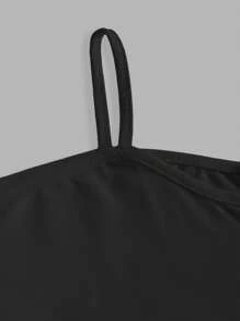 SHEIN Essnce Women's Casual Butterfly Pattern Drop Shoulder Long Sleeve T-Shirt - Black - View 6