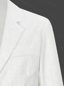 Calvornis 男士修身休闲西装外套，白色商务办公男士优雅时尚西装外套 - 白色 - 查看 5