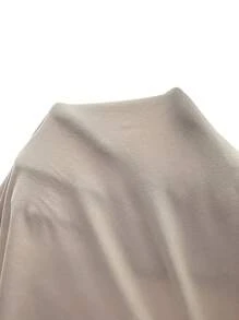 MaterniChic Maternity Tops Maternity Off Shoulder Ruched Asymmetric Hem T-Shirt, Solid Color,  Summer Clothes - Apricot - View 3