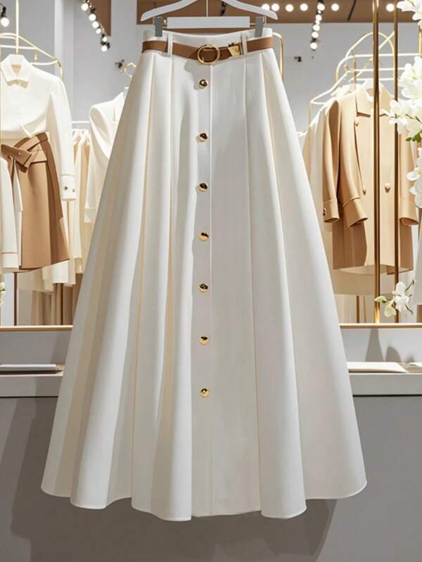 Franclia Simple Romantic And Elegant Style French Casual Versatile Women's Skirt White Graduation Skirt Summer Clothing