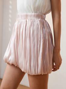 Chiquease Women's Casual Elastic Waist Flower Bud Shorts, In Pink - Pink - View 3