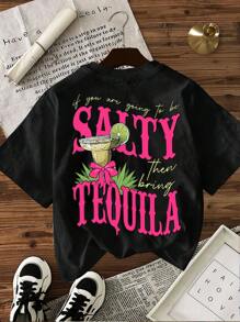 INAWLY Women's Round Neck Casual Short Sleeve T-Shirt, Fashionable For Summer
