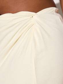 MUSERA Plus Size Tie Ruched Waist Soft Stretch Maxi Skirt Casual, Spring, Cute, Cool Girl, Casual, Summer