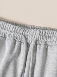 INAWLY Áo thun thể thao thời trang thường ngày in chữ cho nữ - Xám - Xem 4