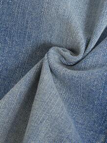 Comfortcana سراويل جينز نسائية جينز مضغوط بأرجل جرس سلسلة - أزرق متوسط - مشاهدة 6