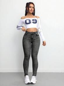 SHEIN Tall 女士牛仔裤 紧身弹力长裤 蓝色高腰 女士牛仔裤 慢跑裤 女士牛仔裤 女士牛仔裤 女士牛仔裤 女士裤子 蓝色牛仔裤 高腰牛仔裤