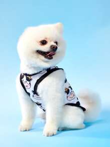 PETSIN 2pcs/Set Cute Cow Print Pet Dog/Cat Cool Breathable Vest, Black And Pink - Multicolor - View 9