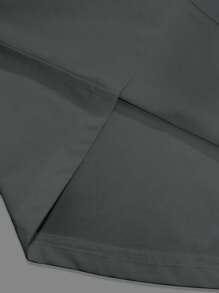 Manfinity Dauomo Camisa polo de cuello redondo versátil y de moda para hombres, nuevo estilo de verano - Gris Oscuro - Ver 6