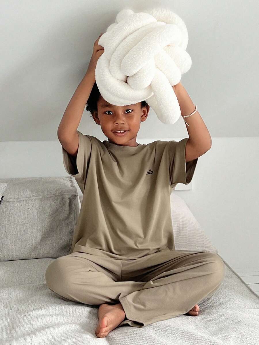 DAZY Tween Boys Raglan T-Shirt & Pants Pajama Set - Army Green - View 1