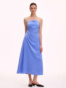 Chiquease Women's Solid Color Ruched Elegant Simple Camisole Dress - Baby Blue - View 4