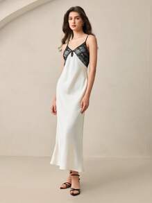 BizChic 2025 Summer New Elegant Casual, Work, Date, Commute, Vacation, Wedding, Easter Women Strap Dress - Beige - View 5