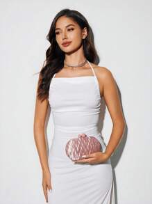 SHEIN BAE Women's Elegant Pink Clutch Purse - Baby Pink - View 3