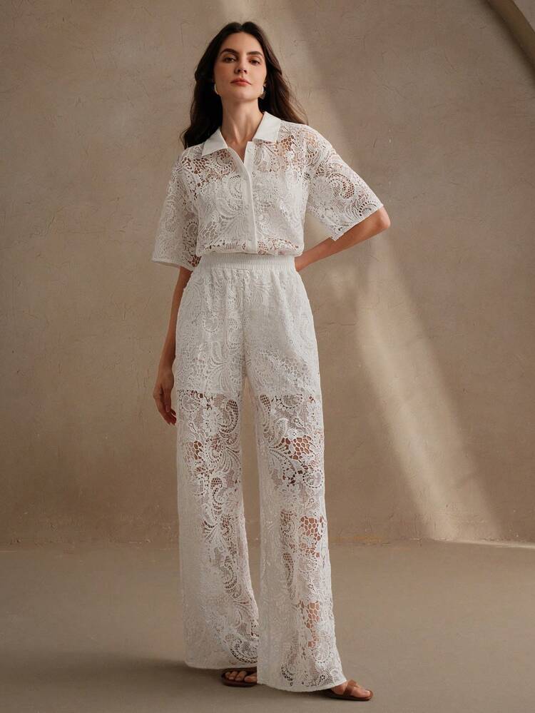 Halb-durchsichtige elegante Lässig Lange Hose für den Sommerurlaub