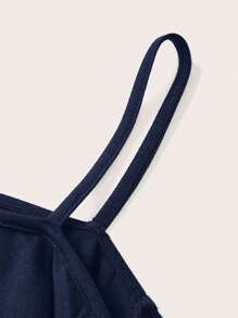 SHEIN Essnce Brooklyn English Graphic Casual Spaghetti Strap Long Sleeve T-Shirt For Women