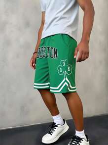 Pantalones cortos casuales tipo Boston con estampado de graffiti para niños a la moda