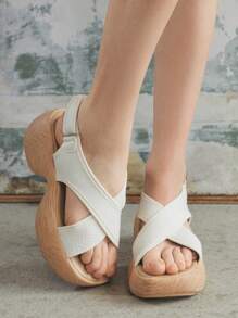 Sugerpunk Dép xỏ ngón hở mũi đế xuồng đế xuồng hở mũi phong cách Punk/Goth đen cho nữ, dép lê đế xuồng đế xuồng mùa hè - màu nâu - Xem 1