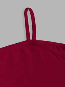 SHEIN Essnce Casual Solid Color Versatile Spaghetti Strap Long Sleeve Women T-Shirt, Spring/Summer