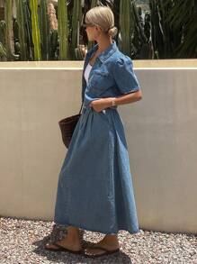 DAZY 女士牛仔两件套服装 - 藍色 - 查看 6