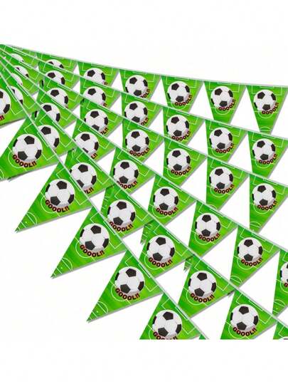 1pack Soccer Pennant Flag Banner,Soccer Theme Triangle Flags Banner For Soccer Birthday Party Decorations Pennant Banner Soccer Garland Football Party Banner Soccer Bunting Banners For Party Soccer Fans League Decor, Back To School Valentine's Day