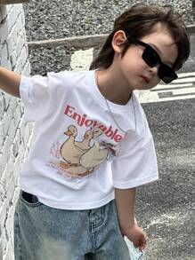 DAZY Baby Jungen Rundhals Kurzarm Druckshirt aus Strick, Sommer - Weiss - Übersicht 1