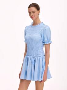 SHEIN Unity 女士优雅实用简约舒适连衣裙 - 藍色 - 查看 4