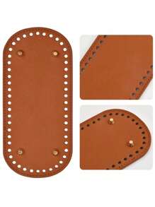 4 件钩针编织包底垫，椭圆形 PU 皮革包底插件带孔，适用于 DIY 手提包和钱包制作 - 彩色 - 查看 9