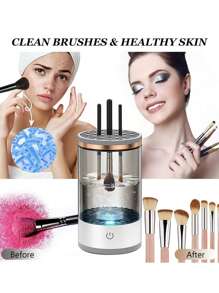 SHEIN 三合一自动化妆刷清洁烘干机 - 适合化妆爱好者 - 彩色 - 查看 4