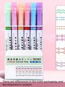SHEIN 6pcs Mixed Pattern Design Highlighters,Random Packaging Back To School