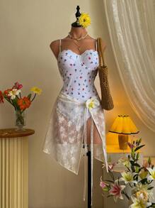 SHEIN MOD 性感钢圈硬杯女式连体泳衣 - 彩色 - 查看 5