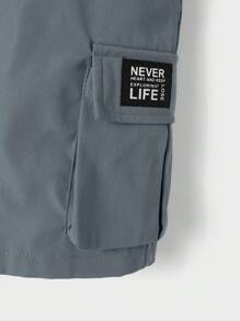SHEIN Pantalones cortos tipo cargo multicolor para niños, paquete múltiple, casuales, para la escuela, cómodos, de moda, minimalistas, versátiles, de tela suave adecuados para el uso diario, la escuela, al aire libre, primavera/verano - Multicolor - Ver 6